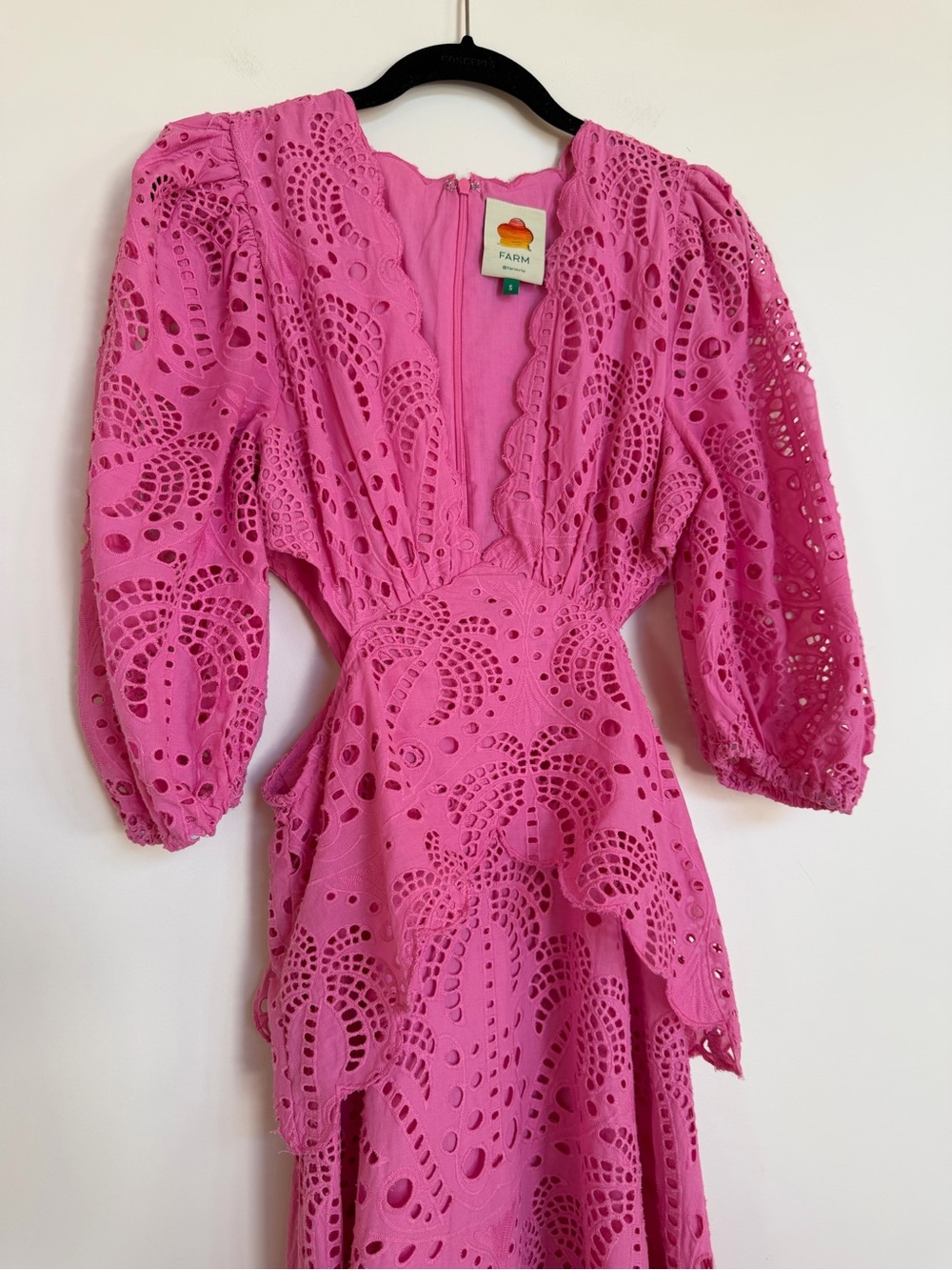 FARM Rio Pink Richilieur Midi Dress Size Small - Picture 5 of 14